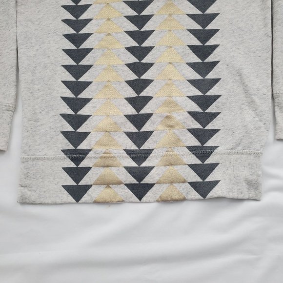 J. Crew Women's Heather Grey Vintage Metallic Triangles Pullover Sweatshirt XS - Picture 5 of 12